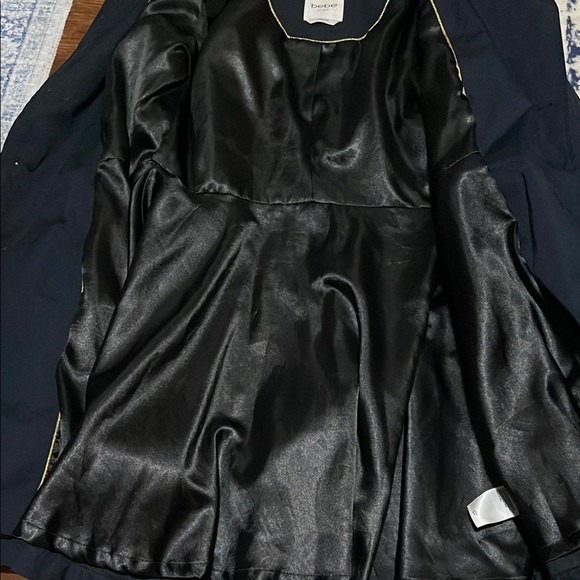 Bebe Black Pleated Bottom Pea Coat- Size Small - Picture 5 of 13